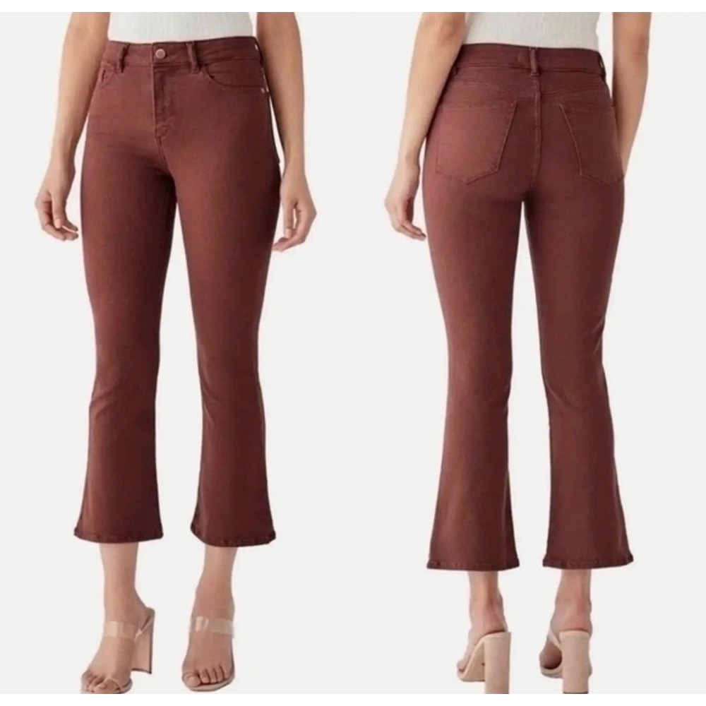 DL1961 Marianna Hewitt Bridget Cropped High Rise Instasculpt Boot Jeans Redwood